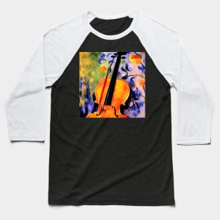 Impressionist Cello & Flowers Baseball T-Shirt